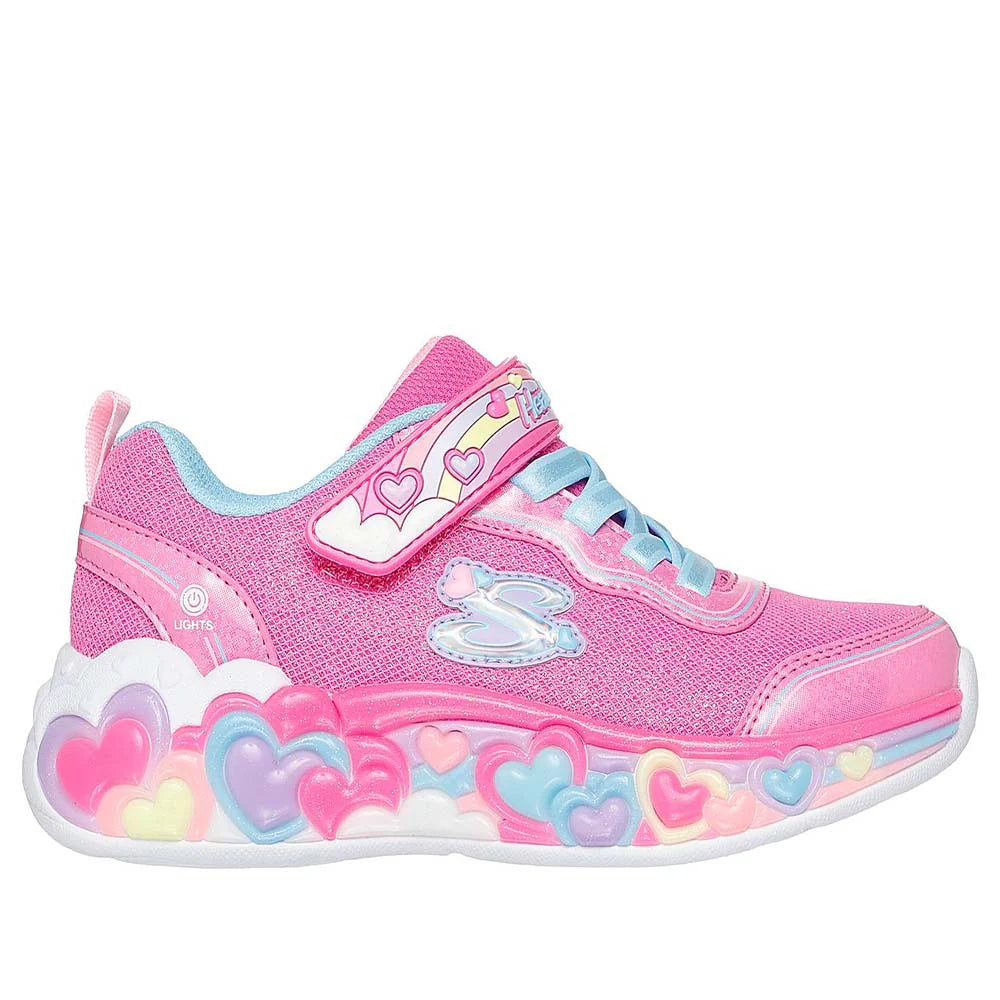 Skechers παιδικά αθλητικά παπούτσια με φωτάκια για κορίτσια 302697L/HPMT TON OF LOVE