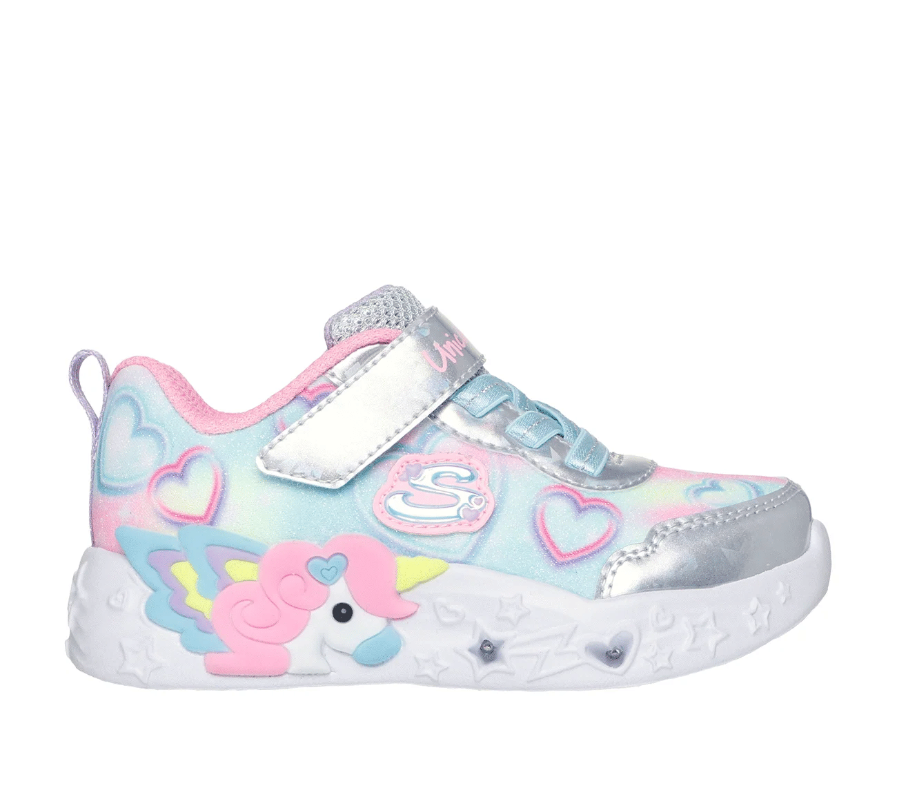 Skechers παιδικά αθλητικά παπούτσια Unicorn 303064N/SMLT Lighted Unicorn Multi Heart