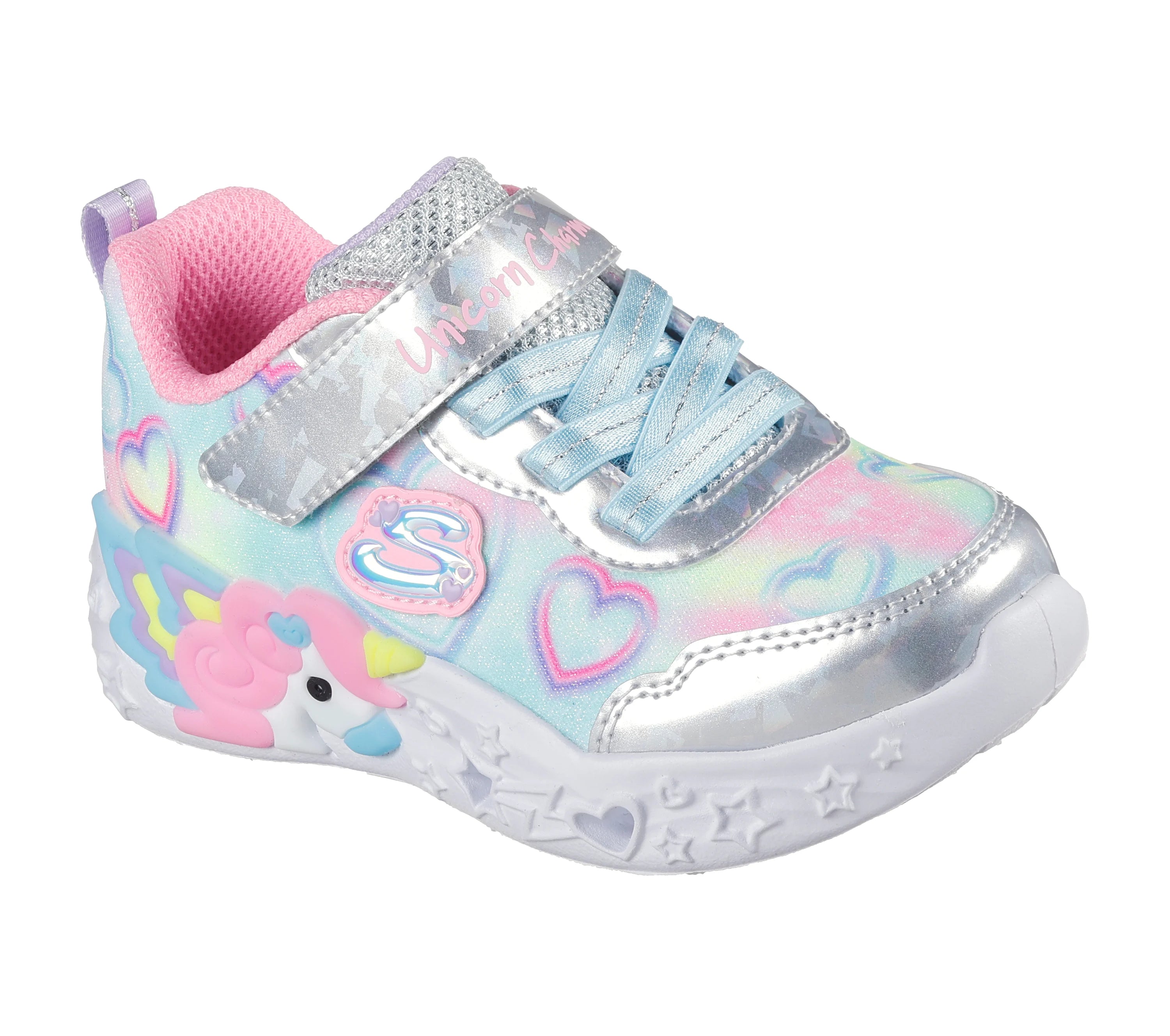 Skechers παιδικά αθλητικά παπούτσια Unicorn 303064N/SMLT Lighted Unicorn Multi Heart