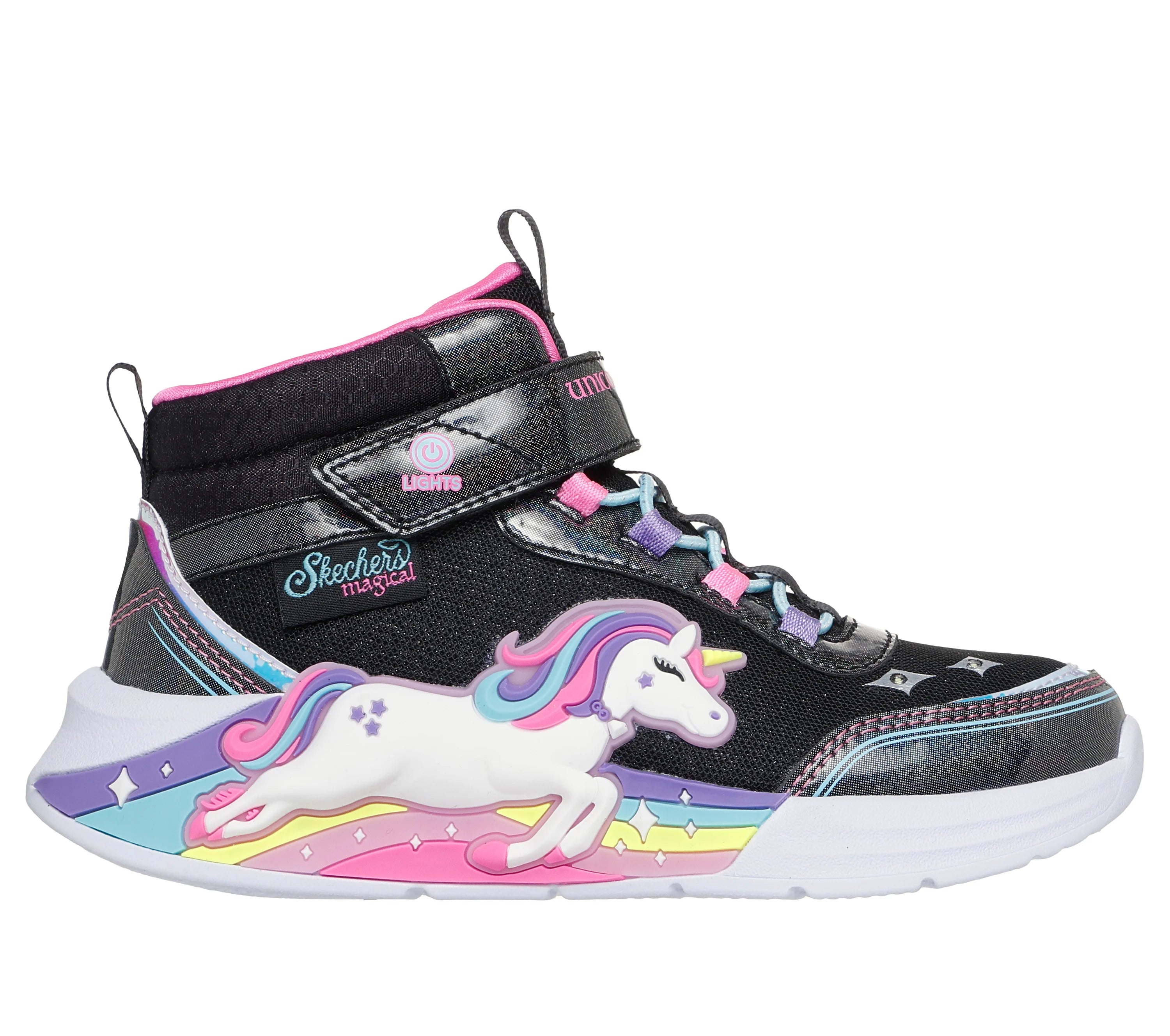 Skechers παιδικά αθλητικά μποτάκια 303302L/BKMT Lighted Unicorn