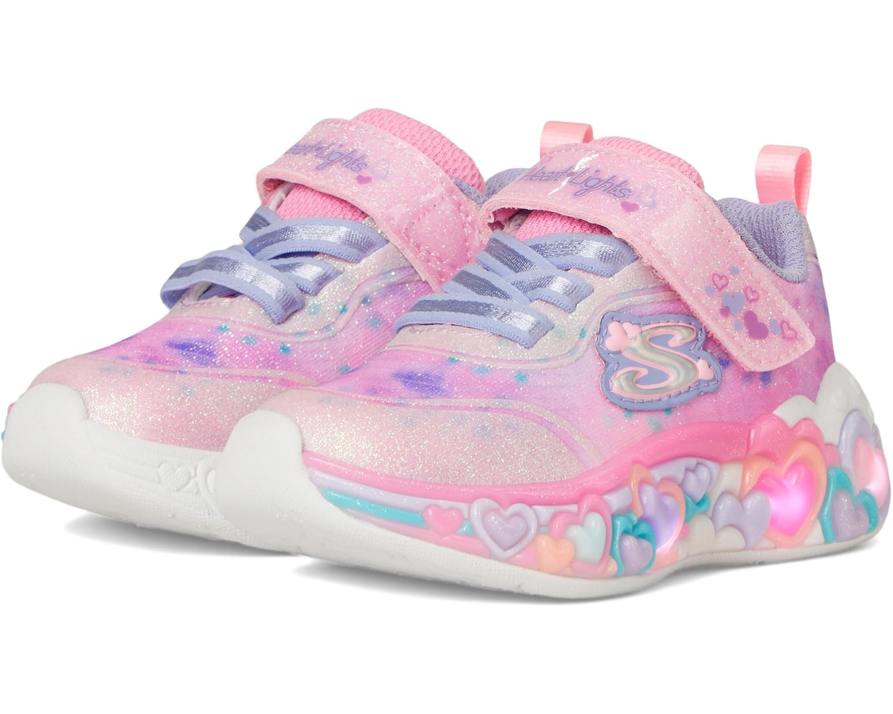 Skechers παιδικά αθλητικά παπούτσια με φωτάκια για κορίτσια 302696N/LPMT Ροζ