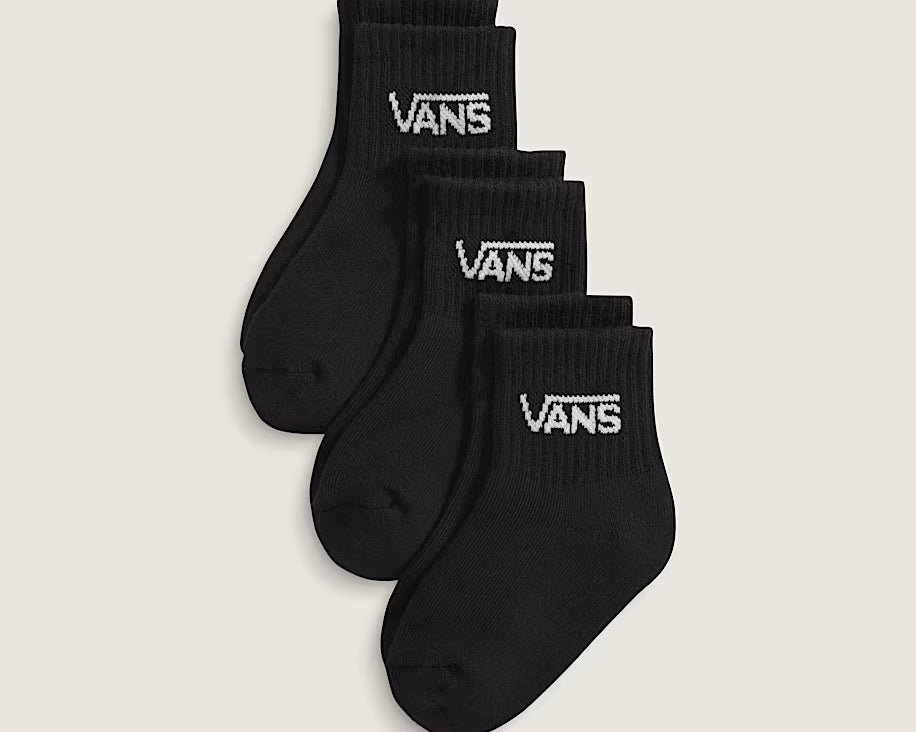 Vans Classic Crew Black - Σετ 3 Ζευγάρια Μαύρες Κάλτσες VN000Q1UBLK1