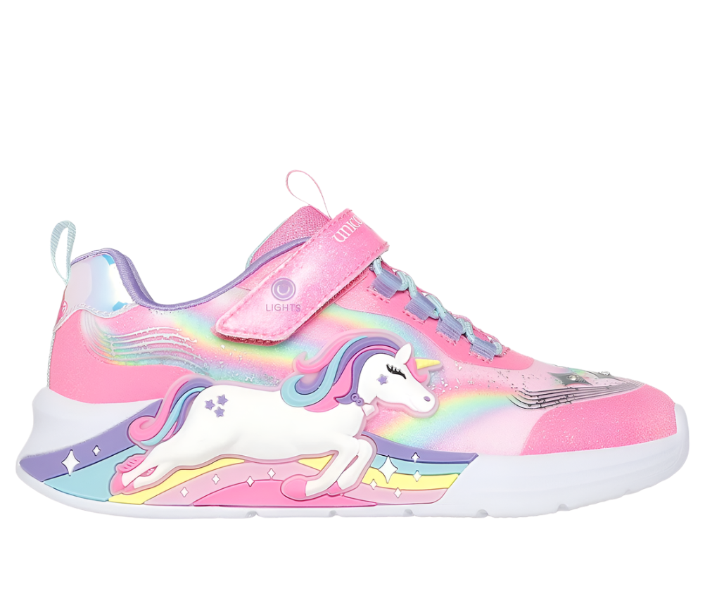 Skechers παιδικά αθλητικά παπούτσια με φωτάκια για κορίτσια 302298L/PKMT