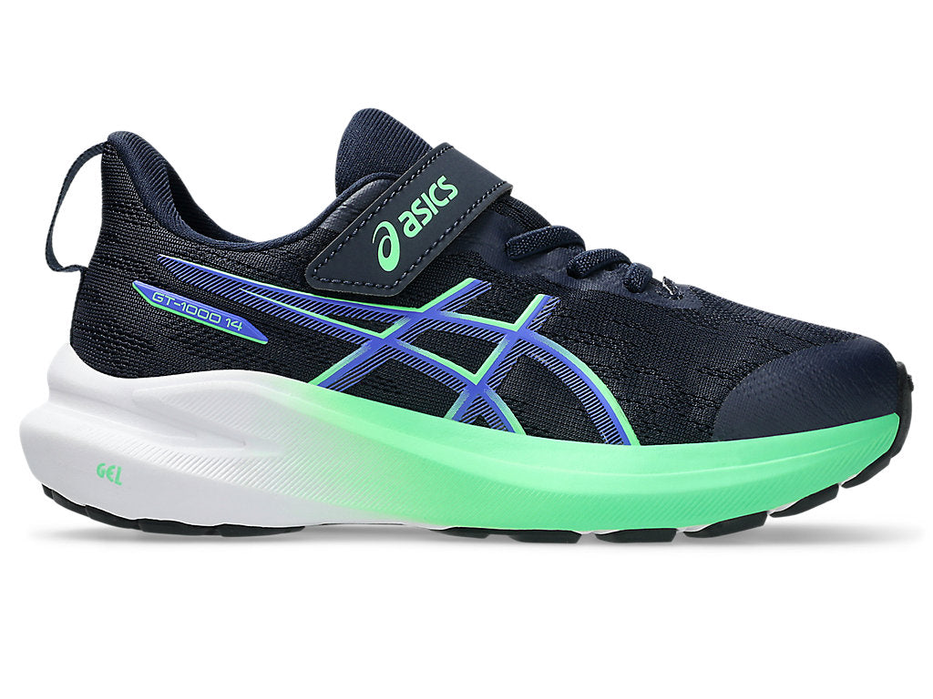 Asics παιδικά αθλητικά running παπούτσια για αγόρια GT 1000 PS 1014A381-400 Midnight/Vital Green