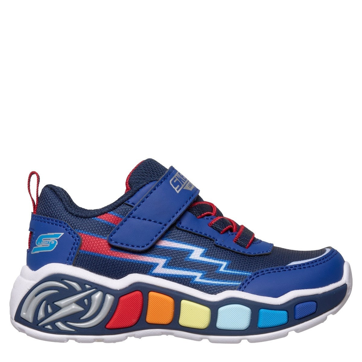 Skechers Lil Storm Scene παιδικά αθλητικά παπούτσια με φωτάκια για αγόρι 407632NC/RYL
