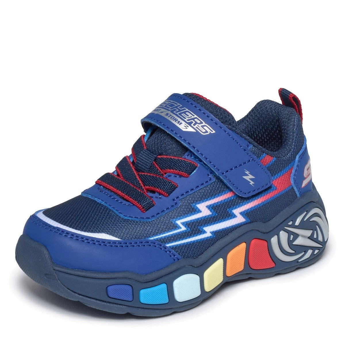 Skechers Lil Storm Scene παιδικά αθλητικά παπούτσια με φωτάκια για αγόρι 407632NC/RYL