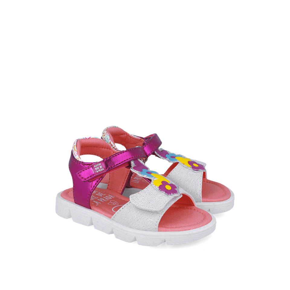 Agatha Ruiz De La Prada παιδικά πέδιλα για κορίτσια Λευκό Φούξια 252925-A304