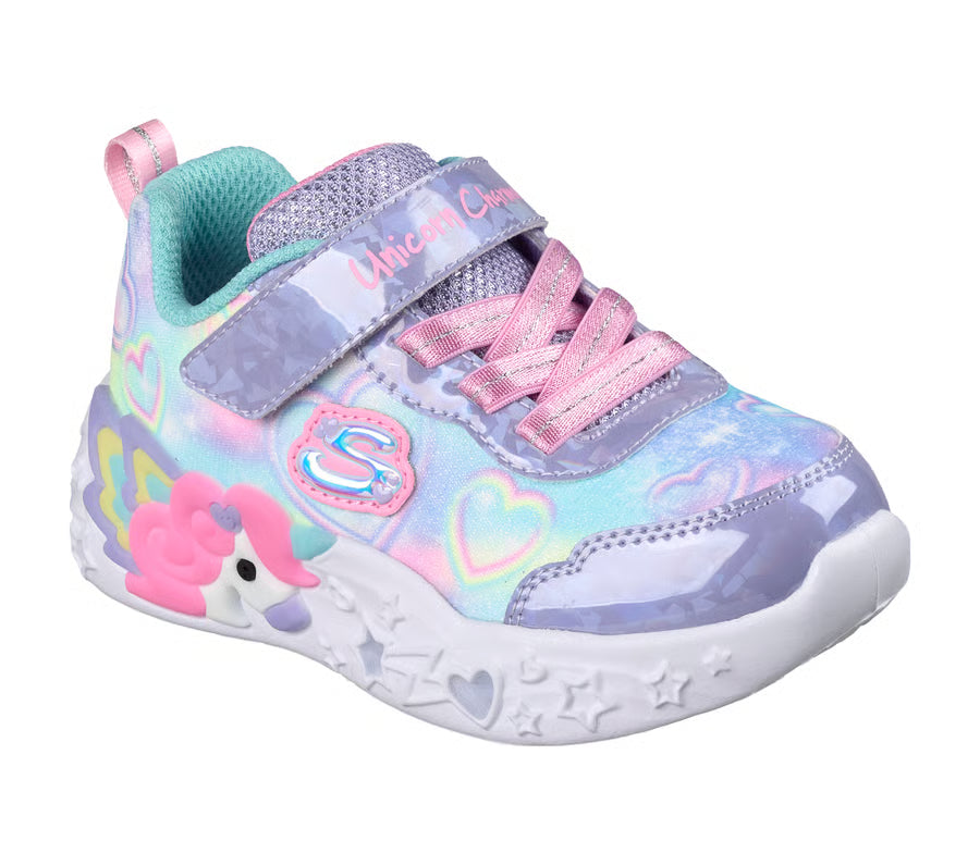 Skechers παιδικά αθλητικά παπούτσια με φωτάκια για κορίτσια Λιλά 303064N/LVMT