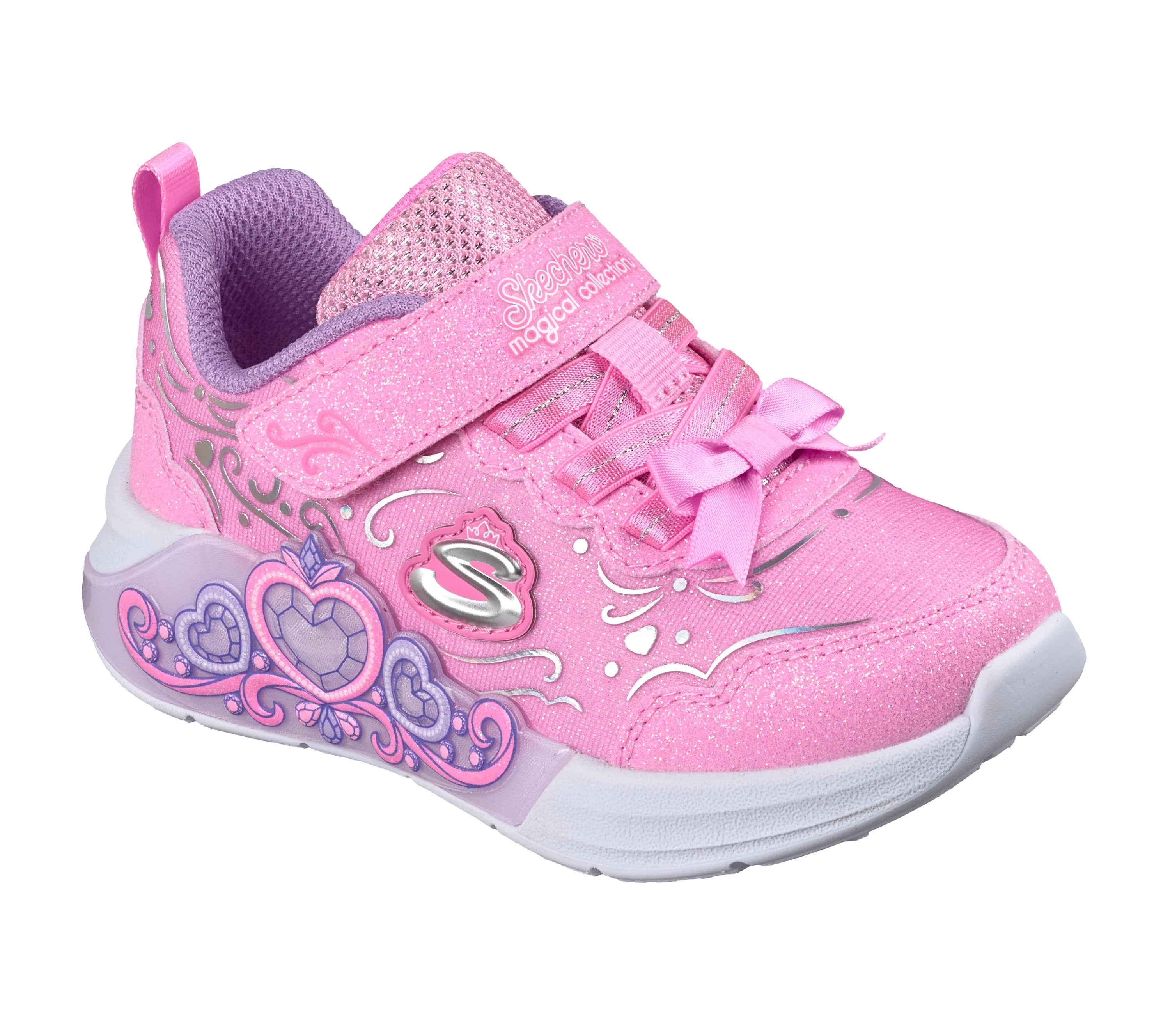 Skechers Princess Steps παιδικά αθλητικά παπούτσια με φωτάκια για κορίτσια 303733NC/PNK