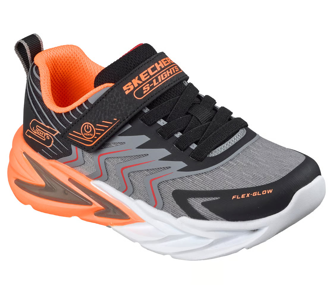 Skechers παιδικά αθλητικά παπούτσια με φωτάκια για αγόρι Flex glow ultra 400141LC/BKCC