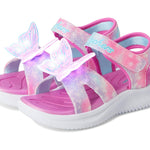 Skechers παιδικά πέδιλα με φωτάκια για κορίτσια Butterfly Brites 303109L/PKMT