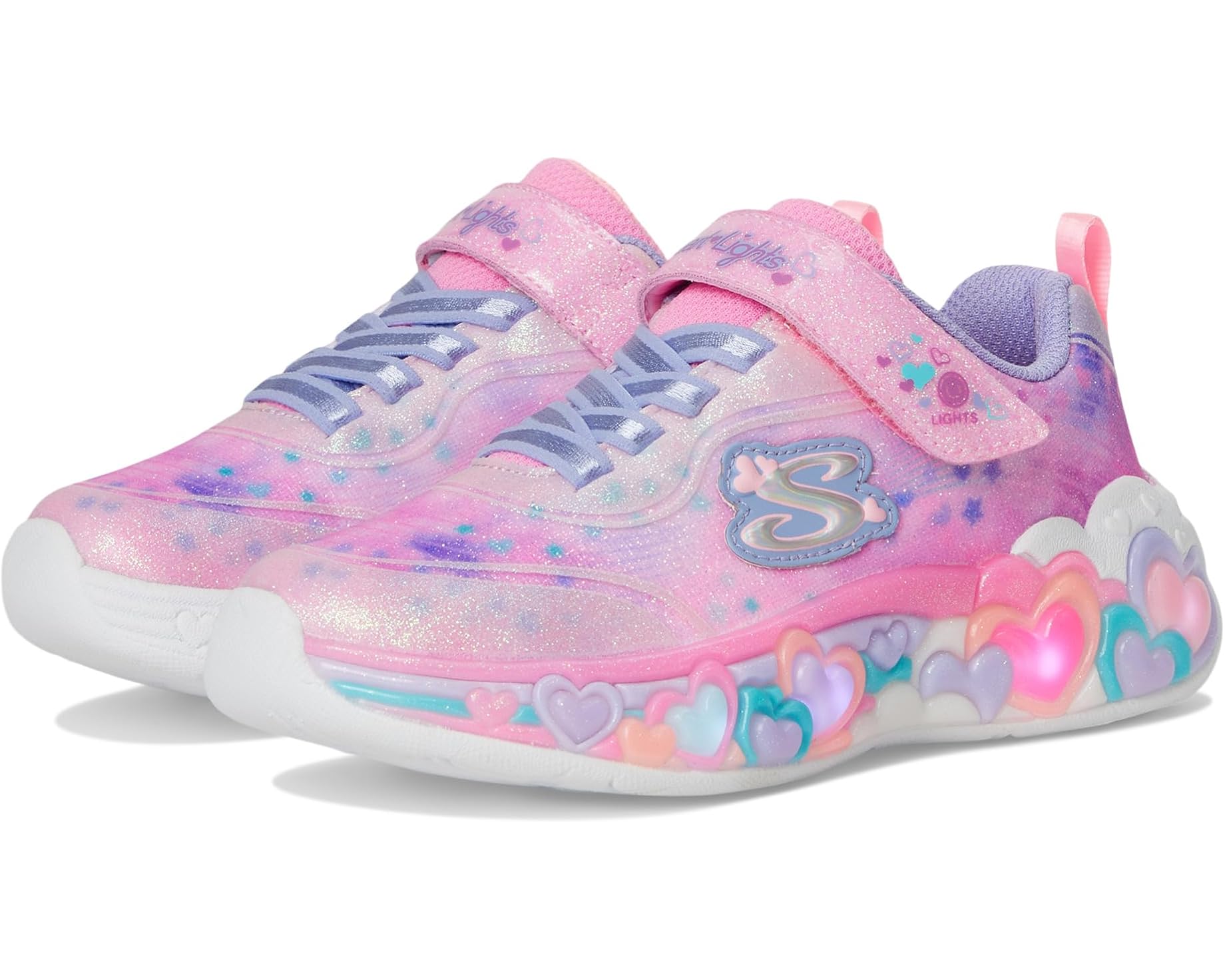Skechers παιδικά αθλητικά παπούτσια με φωτάκια για κορίτσια Ροζ 302696L/LPMT