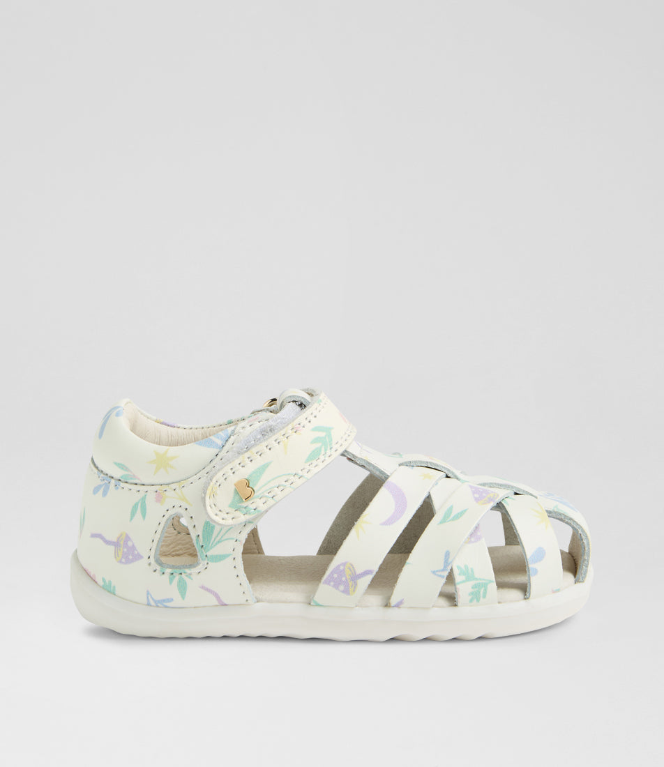 Bobux Step Up παιδικά δερμάτινα ανατομικά πέδιλα Tropicana II 732328 White Floral (20-22)