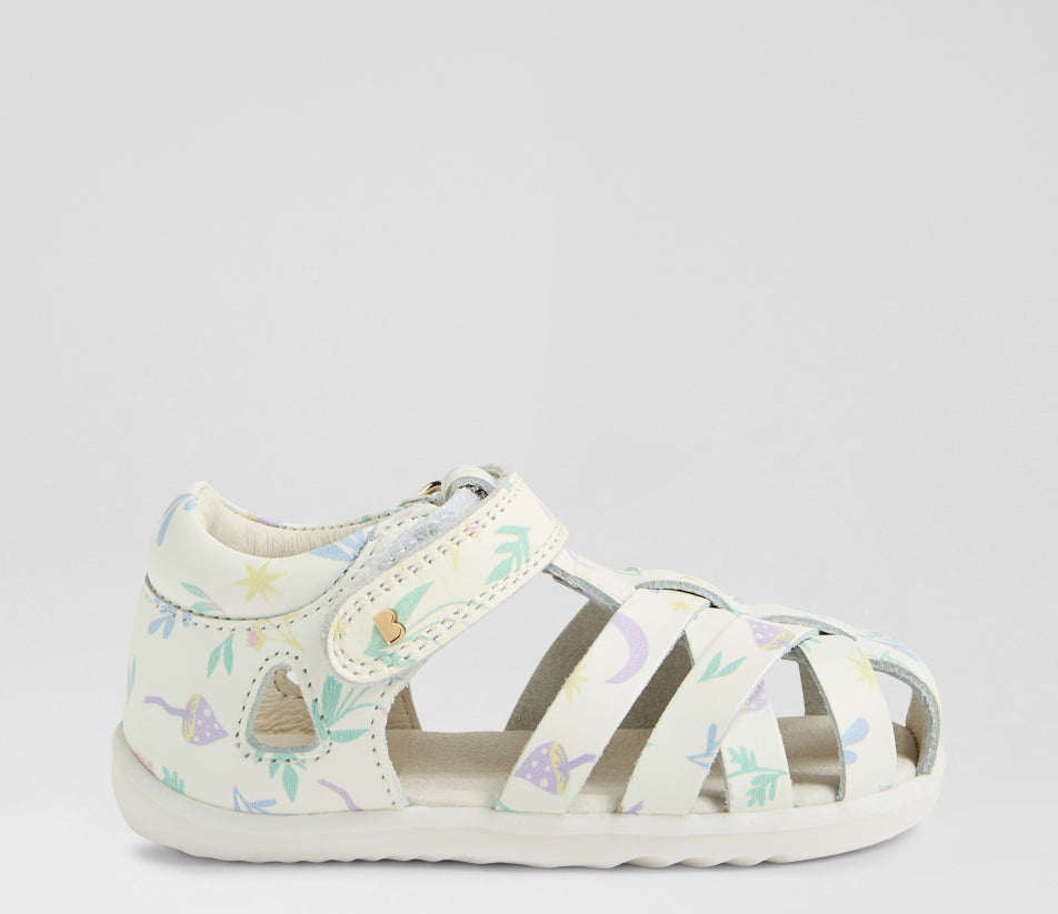 Bobux Step Up παιδικά δερμάτινα ανατομικά πέδιλα Tropicana II 732328 White Floral (20-22)
