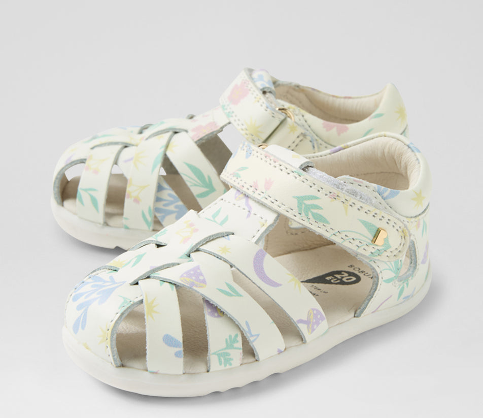 Bobux Step Up παιδικά δερμάτινα ανατομικά πέδιλα Tropicana II 732328 White Floral (20-22)