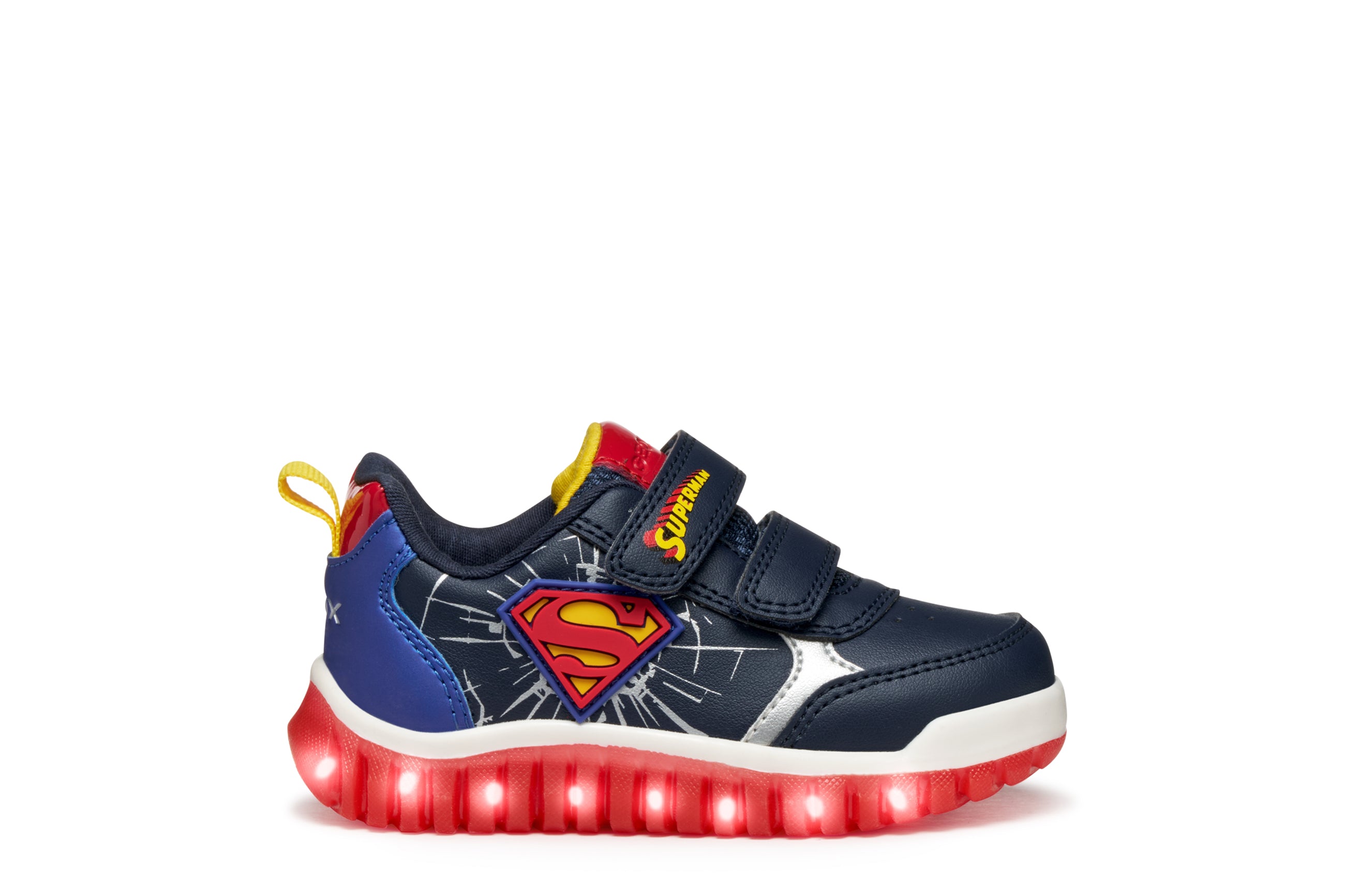 Geox παιδικά ανατομικά sneakers με φωτάκια για αγόρι Superman Lightyloo B565ZB 000BC C4226