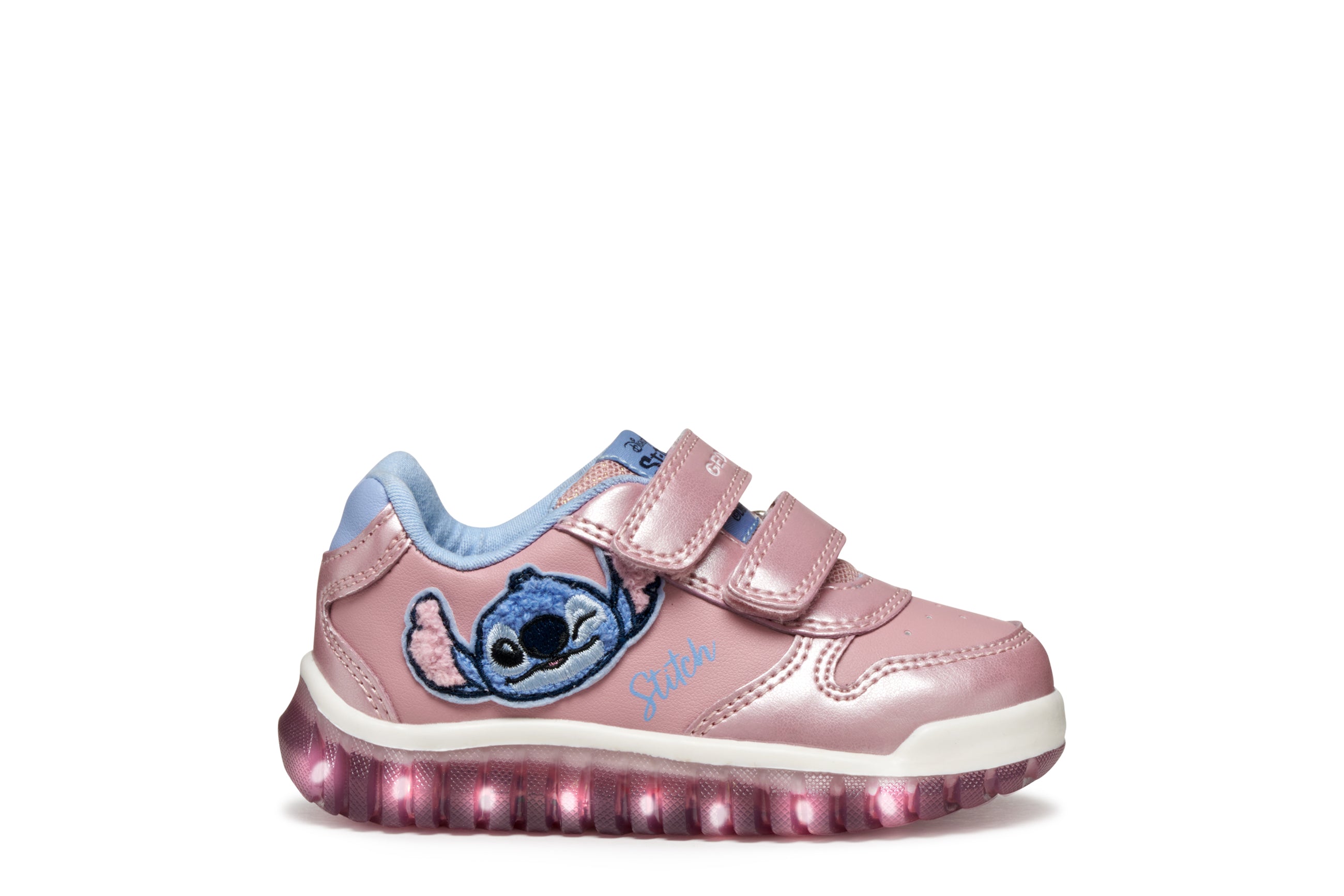 Geox παιδικά ανατομικά sneakers με φωτάκια για κορίτσι Lightyloo Stitch B5661B 000NF C8207