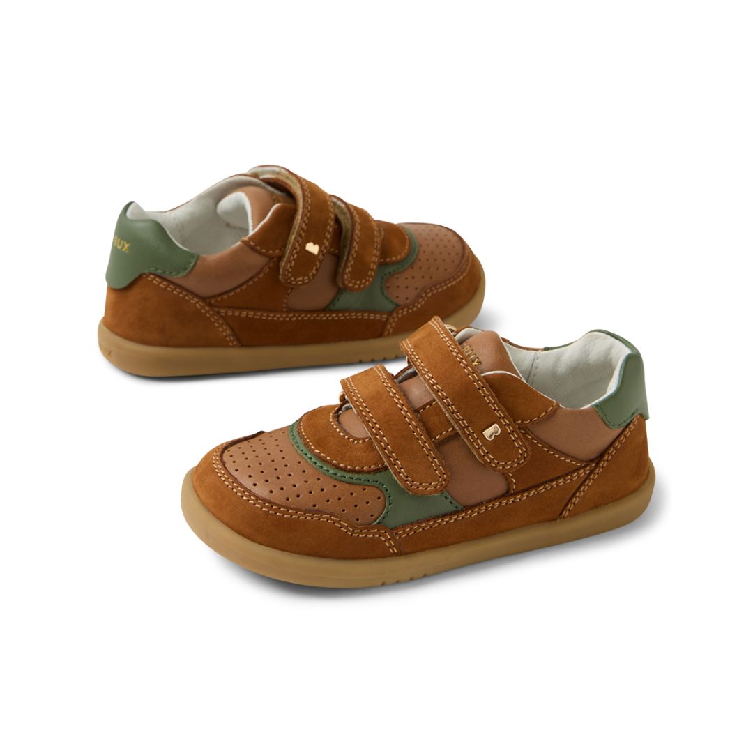 Bobux παιδικά δερμάτινα ανατομικά sneakers για αγόρι I walk Hunter Caramel Bronze Green BQ10572TJ775220 631004
