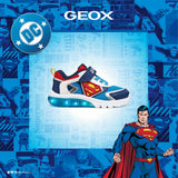Geox παιδικά ανατομικά αθλητικά παπούτσια με φωτάκια για αγόρι J J65LBB 01454 C4320 Superman J CIBERDRON