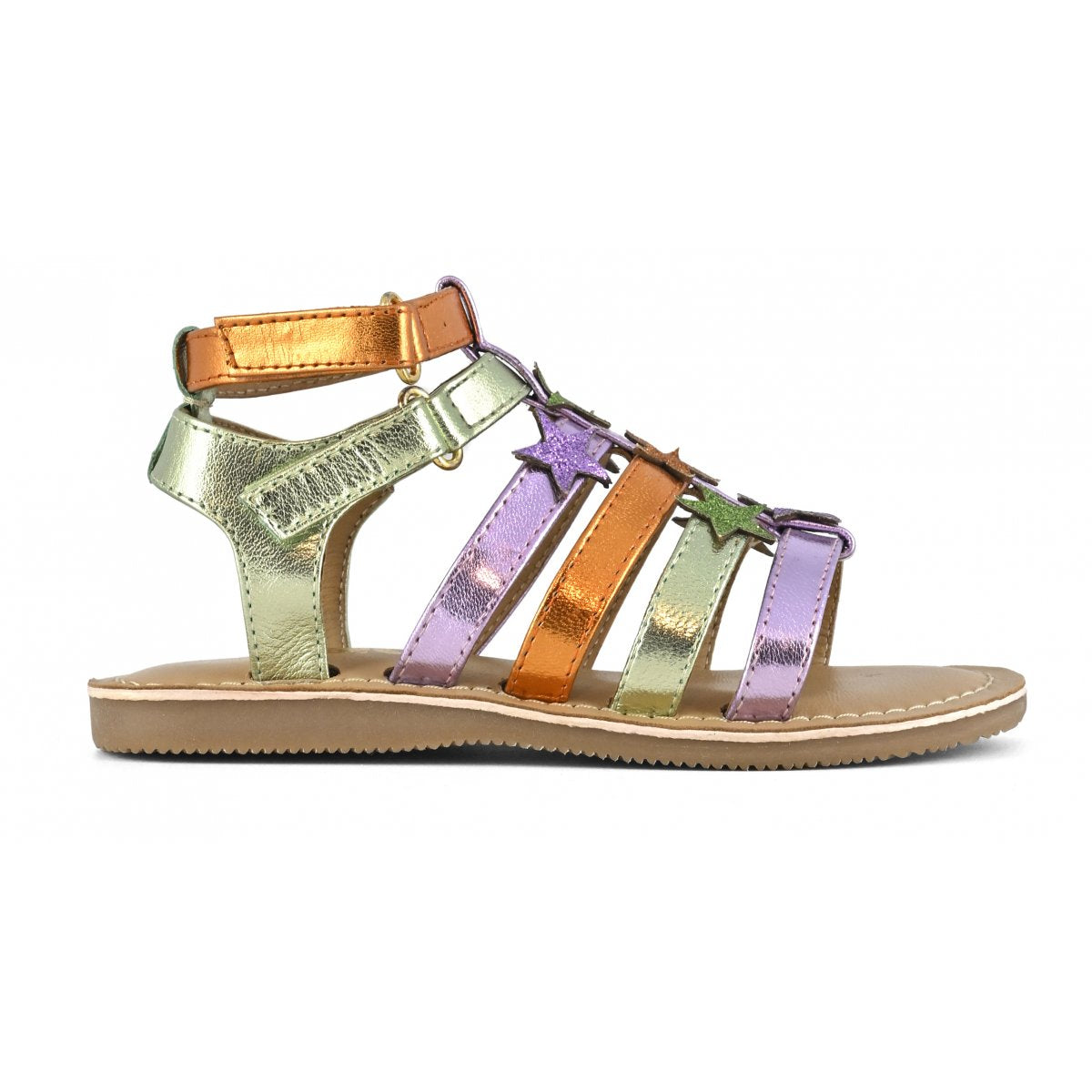 Colors Of California δερμάτινα πέδιλα για κορίτσια Multicolor HC.VIK08 H Sandals with glittered stars