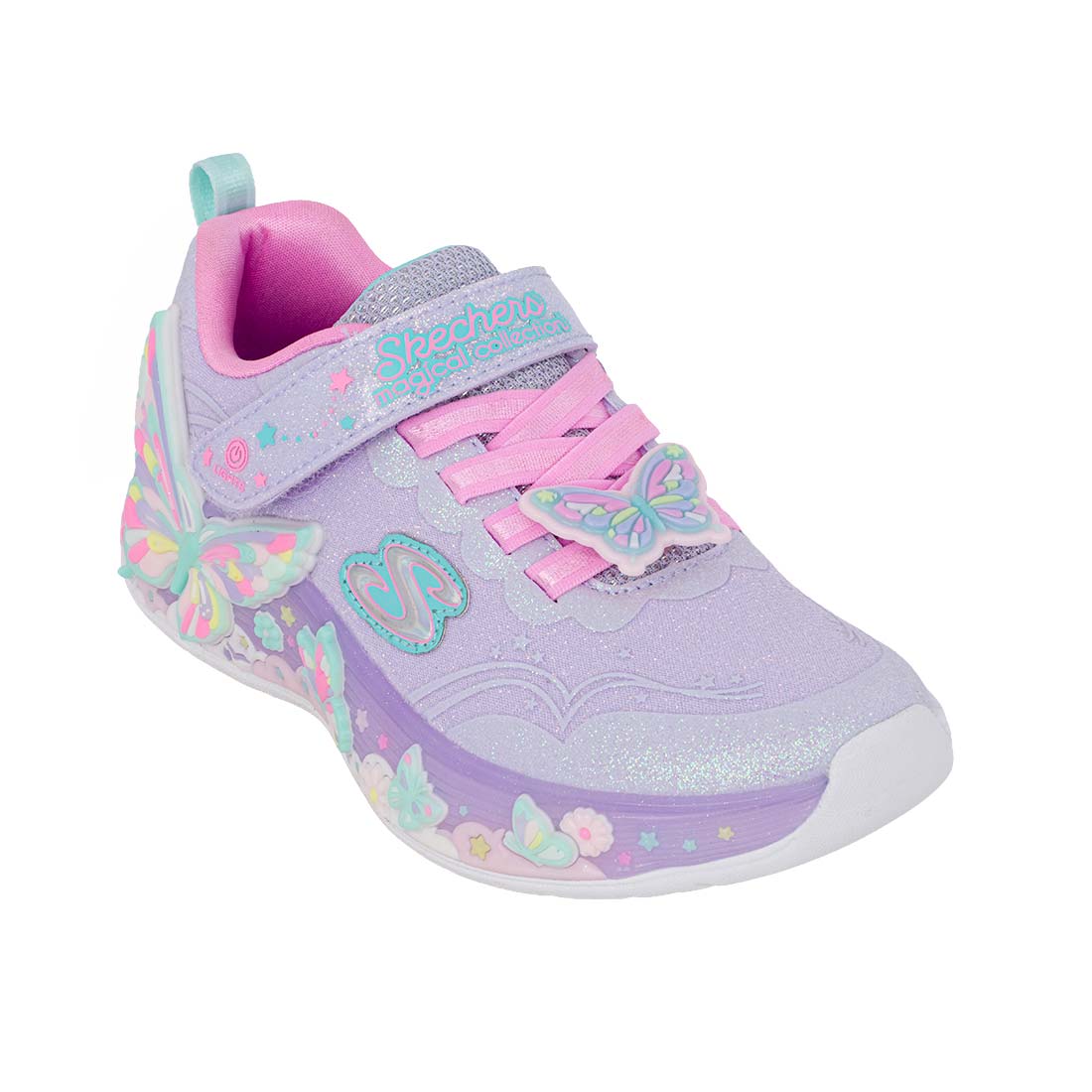 Skechers παιδικά αθλητικά παπούτσια με φωτάκια για κορίτσια Λιλά 303065L/LVMT