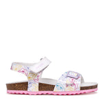 Geox παιδικά ανατομικά πέδιλα για κορίτσια  J ADRIEL WHITE/DKPINK J158MC 000FC C1364