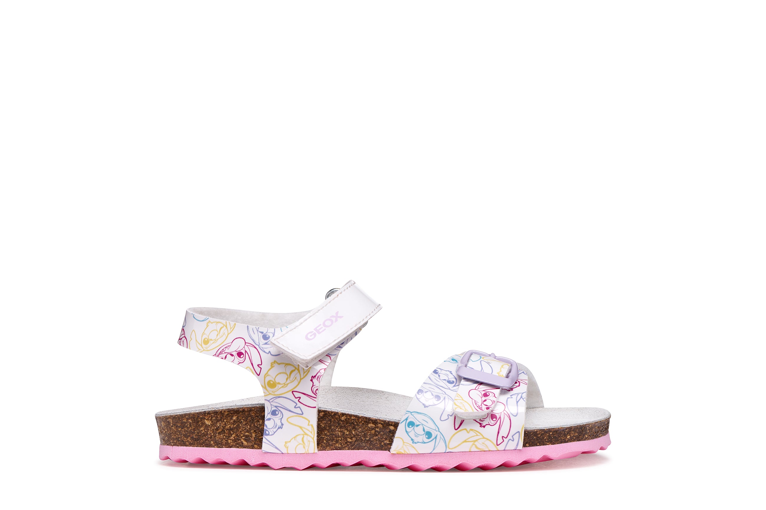 Geox παιδικά ανατομικά πέδιλα για κορίτσια  J ADRIEL WHITE/DKPINK J158MC 000FC C1364