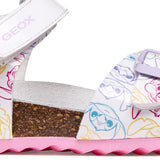 Geox παιδικά ανατομικά πέδιλα για κορίτσια  J ADRIEL WHITE/DKPINK J158MC 000FC C1364