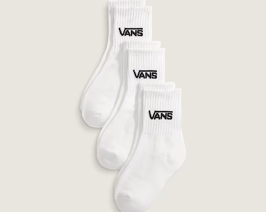 Vans Classic Crew White Socks  Κάλτσες σετ 3 ζεύγη Λευκές VN000Q1UWHT1