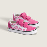 Vans Old Skool V παιδικά sneakers για κορίτσια Checkerboard Pink VN000CYDFRQ1