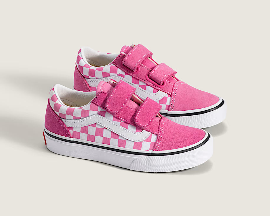 Vans Old Skool V παιδικά sneakers για κορίτσια Checkerboard Pink VN000CYDFRQ1