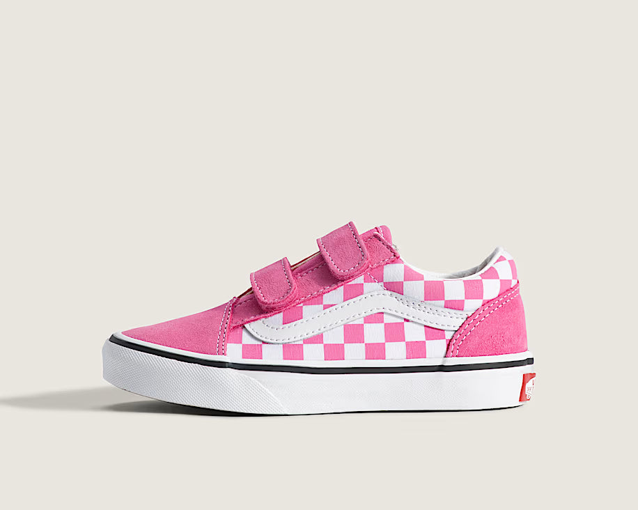 Vans Old Skool V παιδικά sneakers για κορίτσια Checkerboard Pink VN000CYDFRQ1