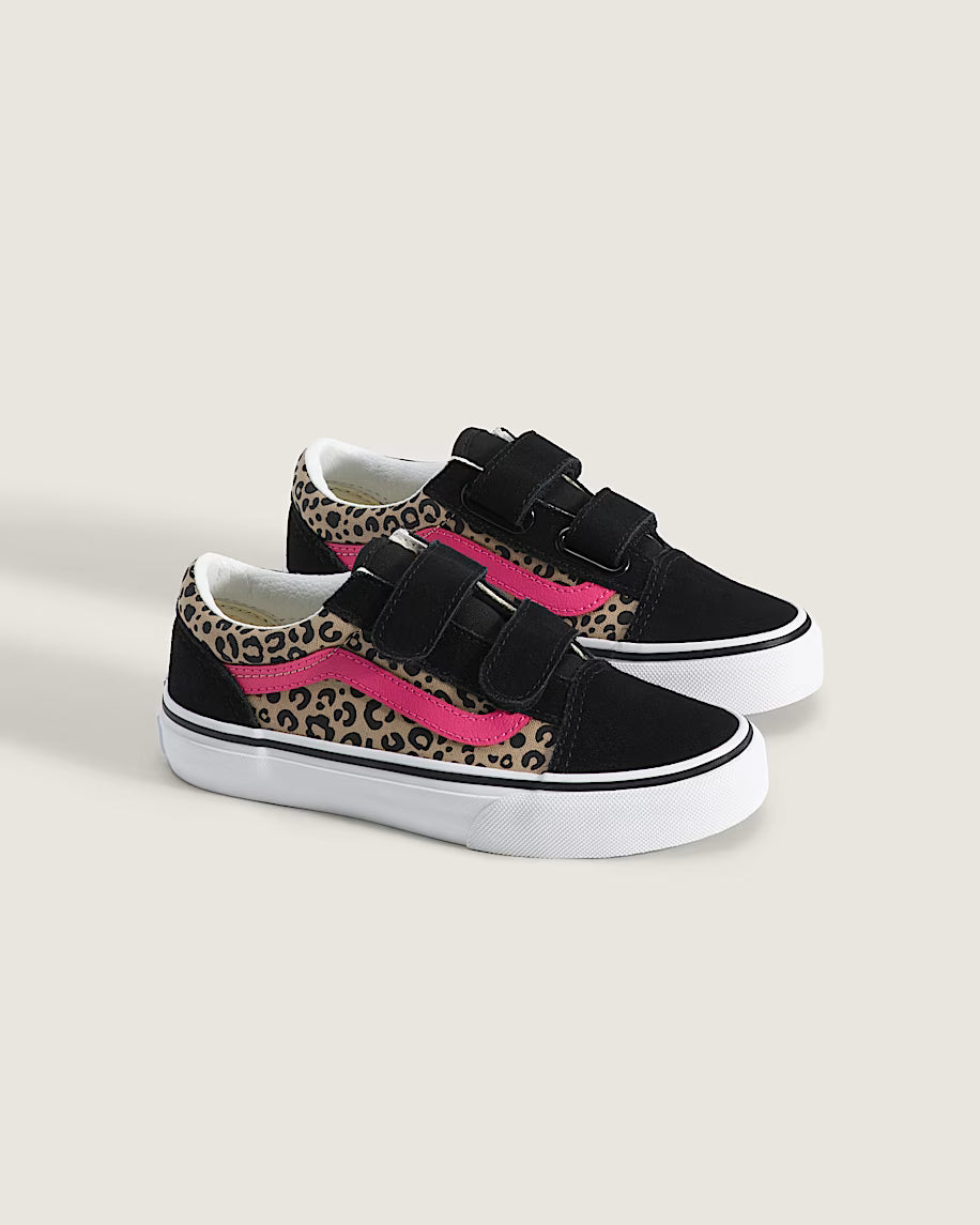 Vans παιδικά sneakers για κορίτσια Old Skool V LEOPARD POP Pink Velvet/Black VN000CYAH851