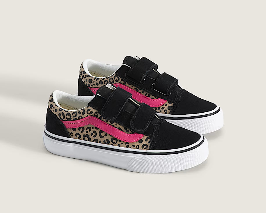 Vans παιδικά sneakers για κορίτσια Old Skool V LEOPARD POP Pink Velvet/Black VN000CYAH851
