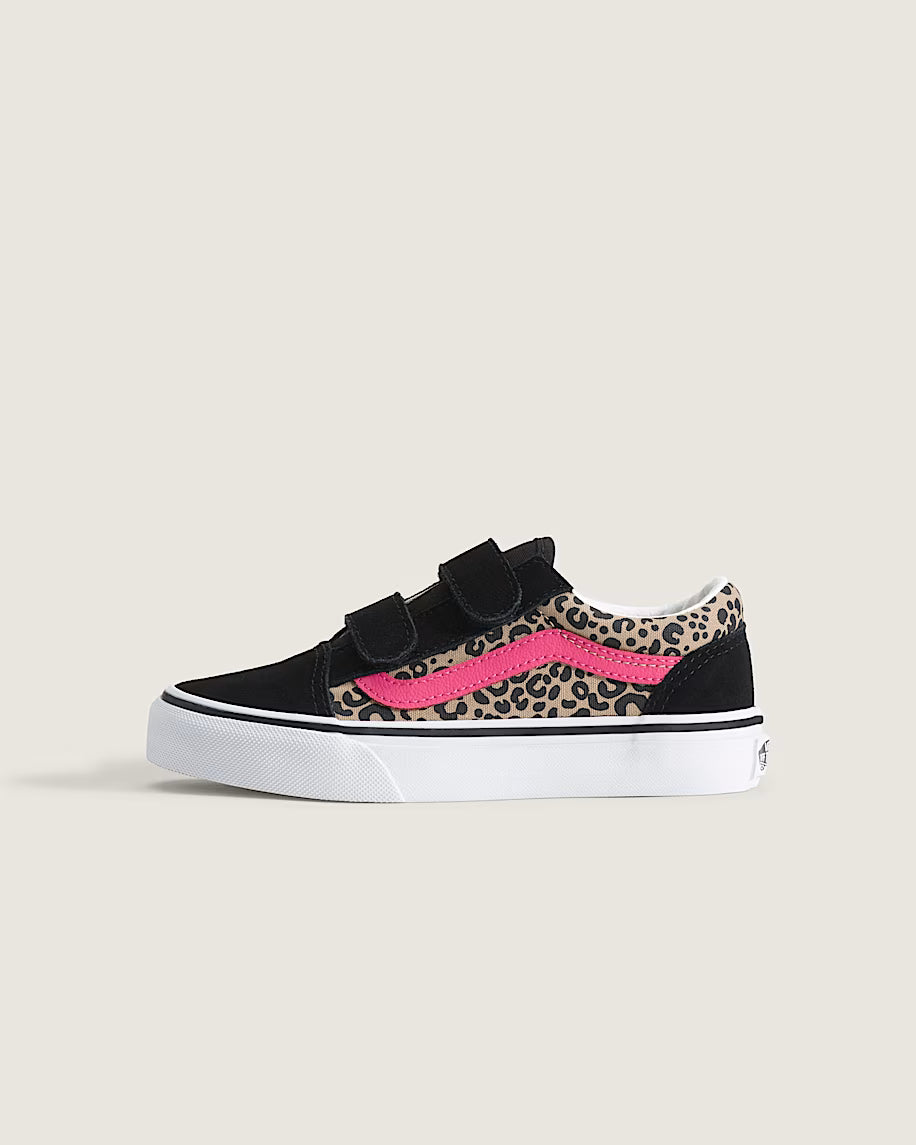 Vans παιδικά sneakers για κορίτσια Old Skool V LEOPARD POP Pink Velvet/Black VN000CYAH851