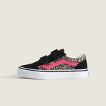Vans παιδικά sneakers για κορίτσια Old Skool V LEOPARD POP Pink Velvet/Black VN000CYAH851