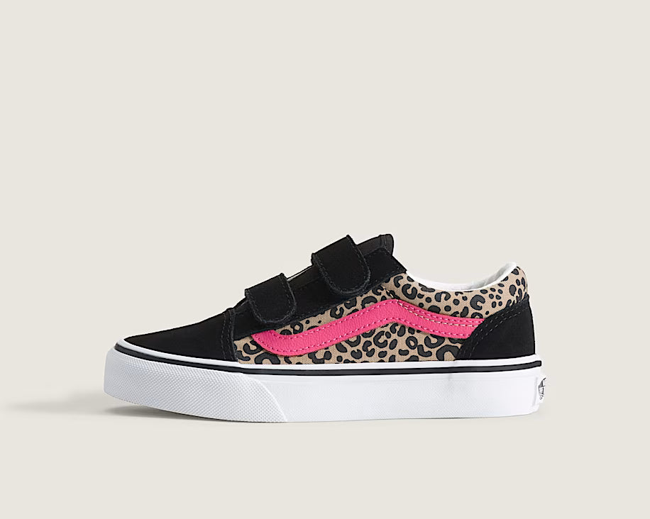 Vans παιδικά sneakers για κορίτσια Old Skool V LEOPARD POP Pink Velvet/Black VN000CYAH851