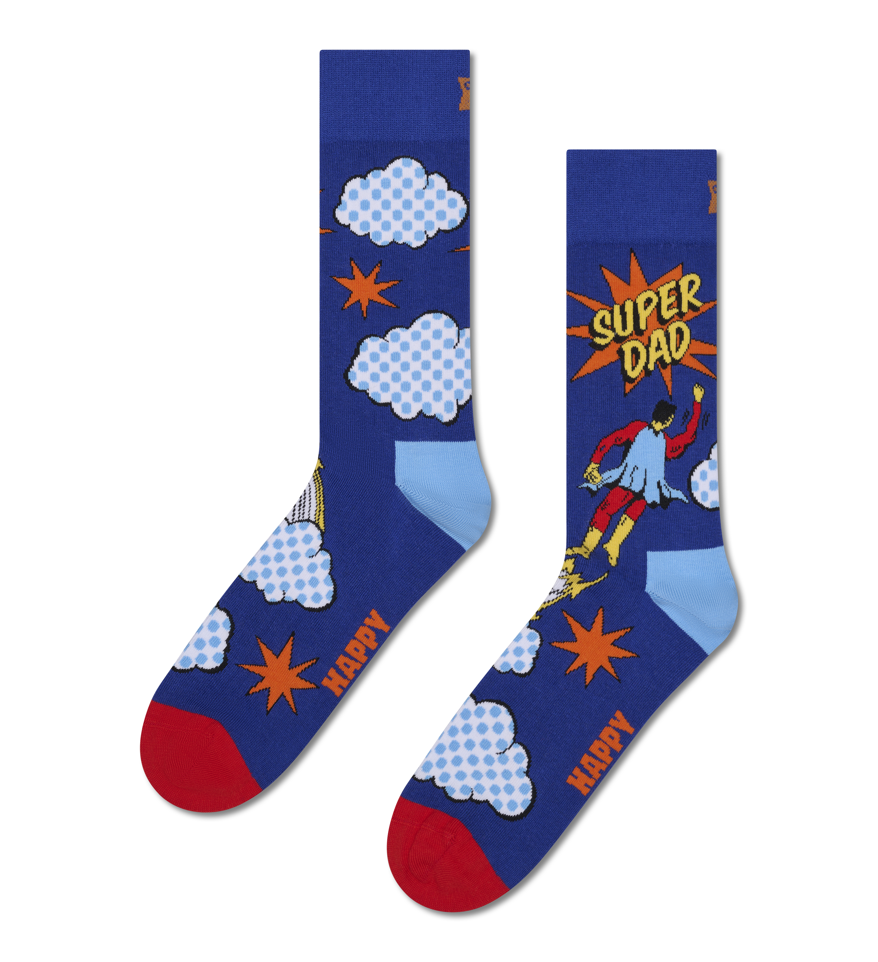 Happy Socks πολύχρωμες κάλτσες ενηλίκων Super Dad Sock P003788