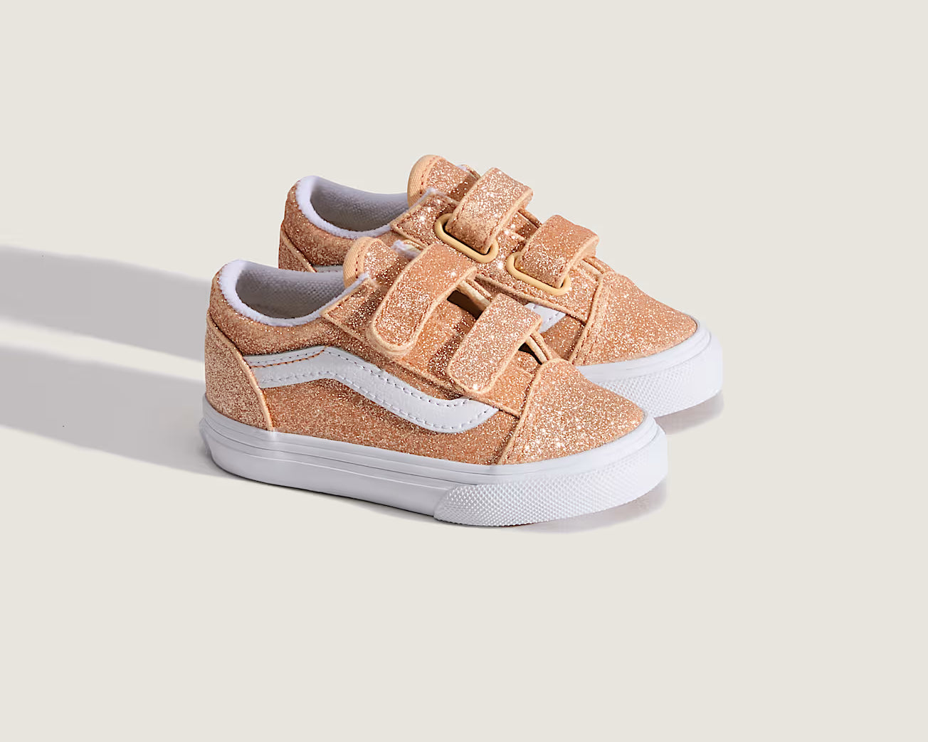 Vans Old Skool V παιδικά sneakers για κορίτσια GLITTER Apricot Glow VN000VAYFNL1