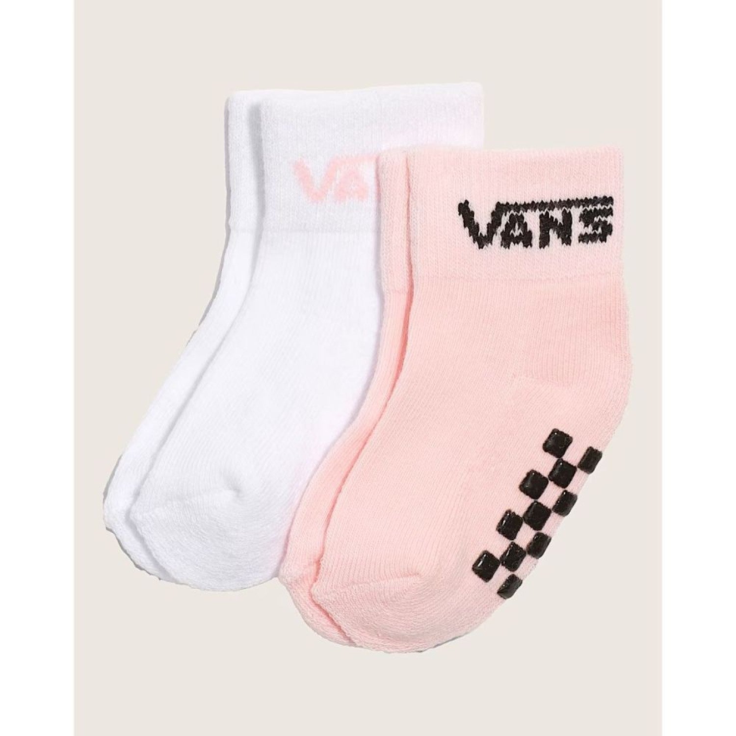 Vans Classic Crew παιδικές κάλτσες με σιλικόνη σετ 2 ζεύγη VN000Q97ZJY1 Λευκό/ροζ