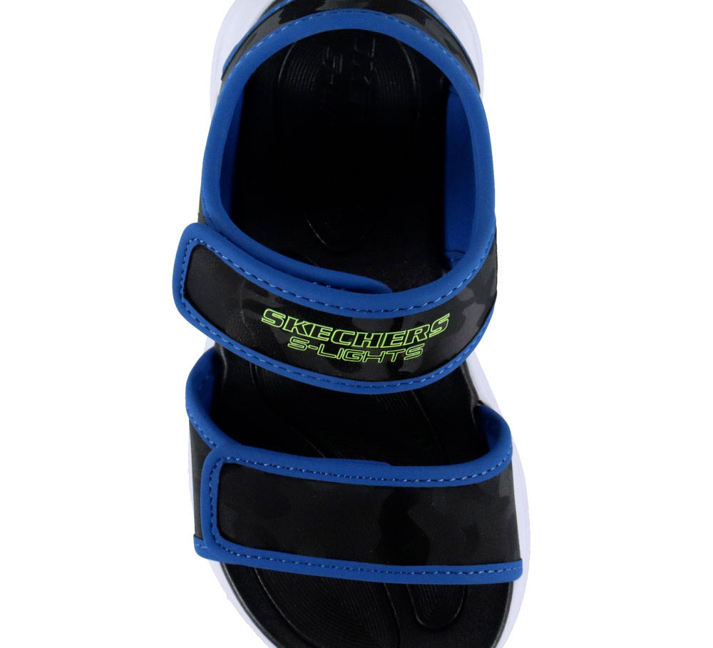 Skechers παιδικά αθλητικά πέδιλα με φωτάκια για αγόρια 407010L/BKBL