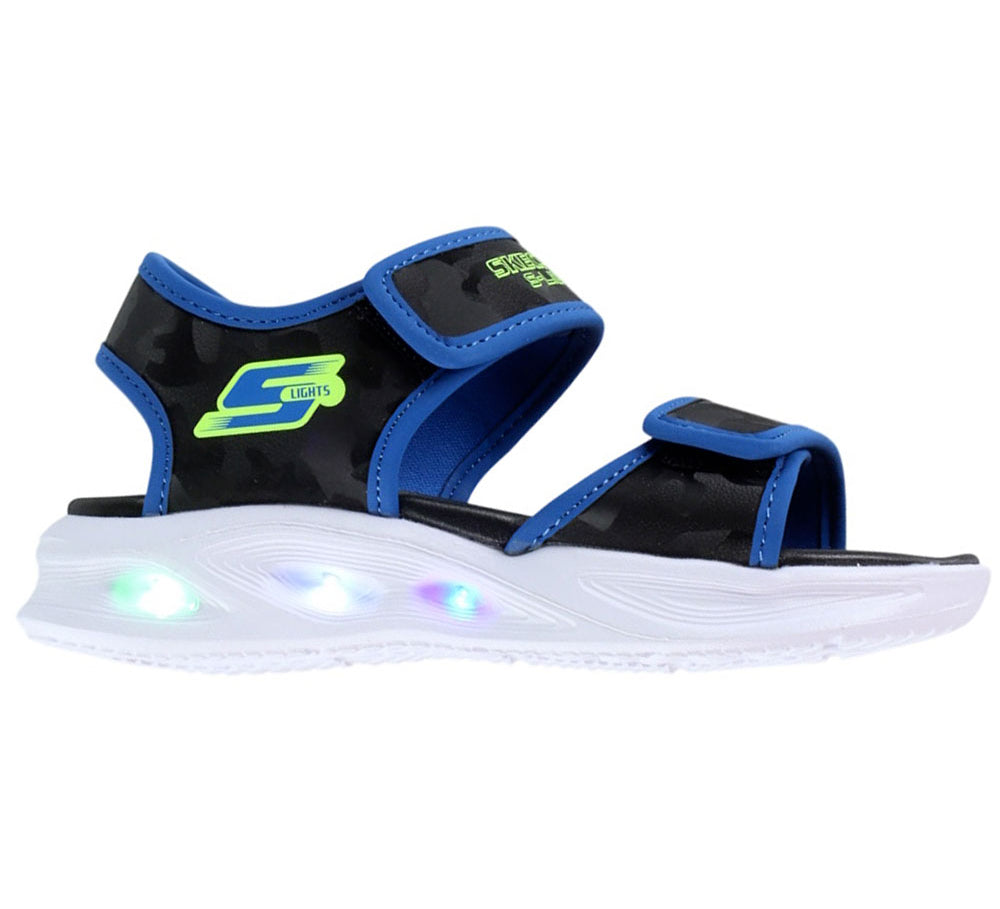 Skechers παιδικά αθλητικά πέδιλα με φωτάκια για αγόρια 407010L/BKBL