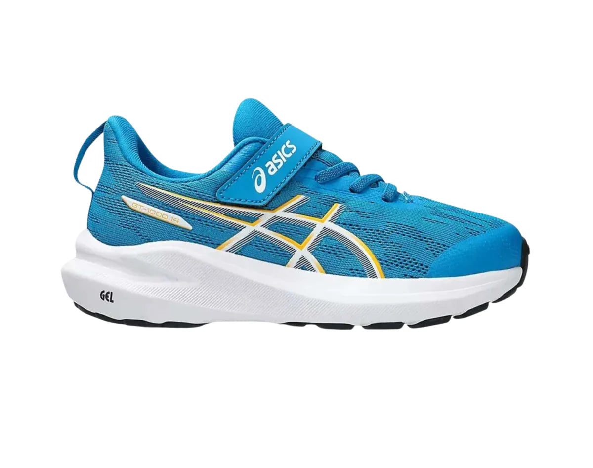 Asics παιδικά αθλητικά running παπούτσια για αγόρια GT 1000 PS 1014A381-401 Aegean Blue/Yamabuki