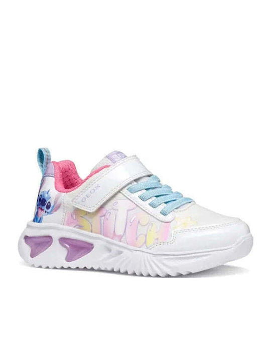 Geox παιδικά ανατομικά αθλητικά παπούτσια με φωτάκια για κορίτσια J65E9B 0AN02 C0653 J Assister Stitch