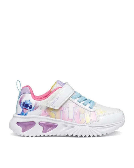 Geox παιδικά ανατομικά αθλητικά παπούτσια με φωτάκια για κορίτσια J65E9B 0AN02 C0653 J Assister Stitch