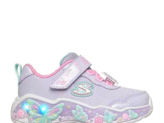 Skechers παιδικά αθλητικά παπούτσια με φωτάκια για κορίτσια Λιλά 303066N/LVMT
