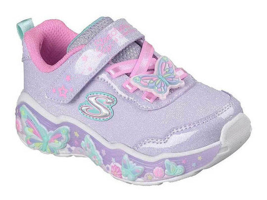 Skechers παιδικά αθλητικά παπούτσια με φωτάκια για κορίτσια Λιλά 303066N/LVMT