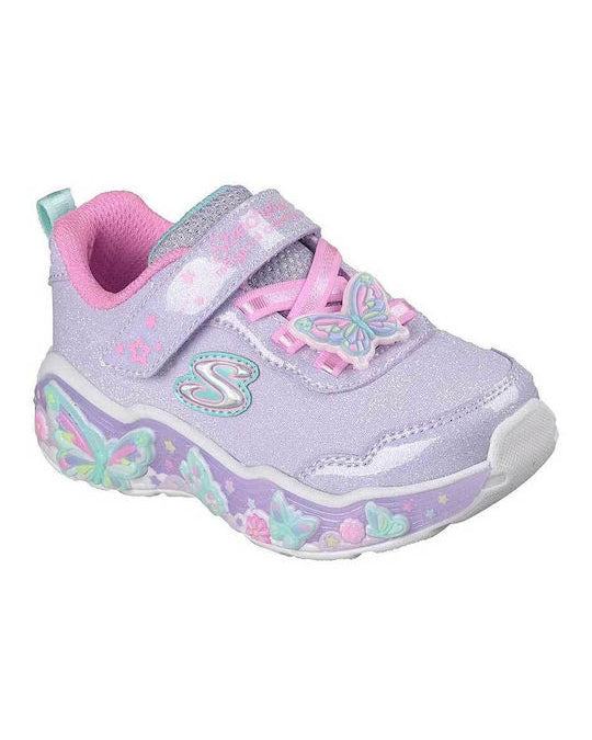 Skechers παιδικά αθλητικά παπούτσια με φωτάκια για κορίτσια Λιλά 303066N/LVMT