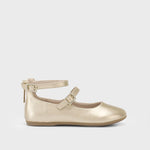 Mayoral παιδικές μπαλαρίνες με αγκράφα και φερμουάρ για κορίτσια Χρυσό 46554 023