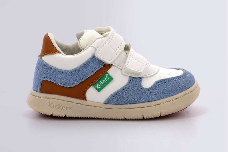 Kickers παιδικά ανατομικά sneakers Kickmotion 960550-10 33 Blanc Camel Bleu